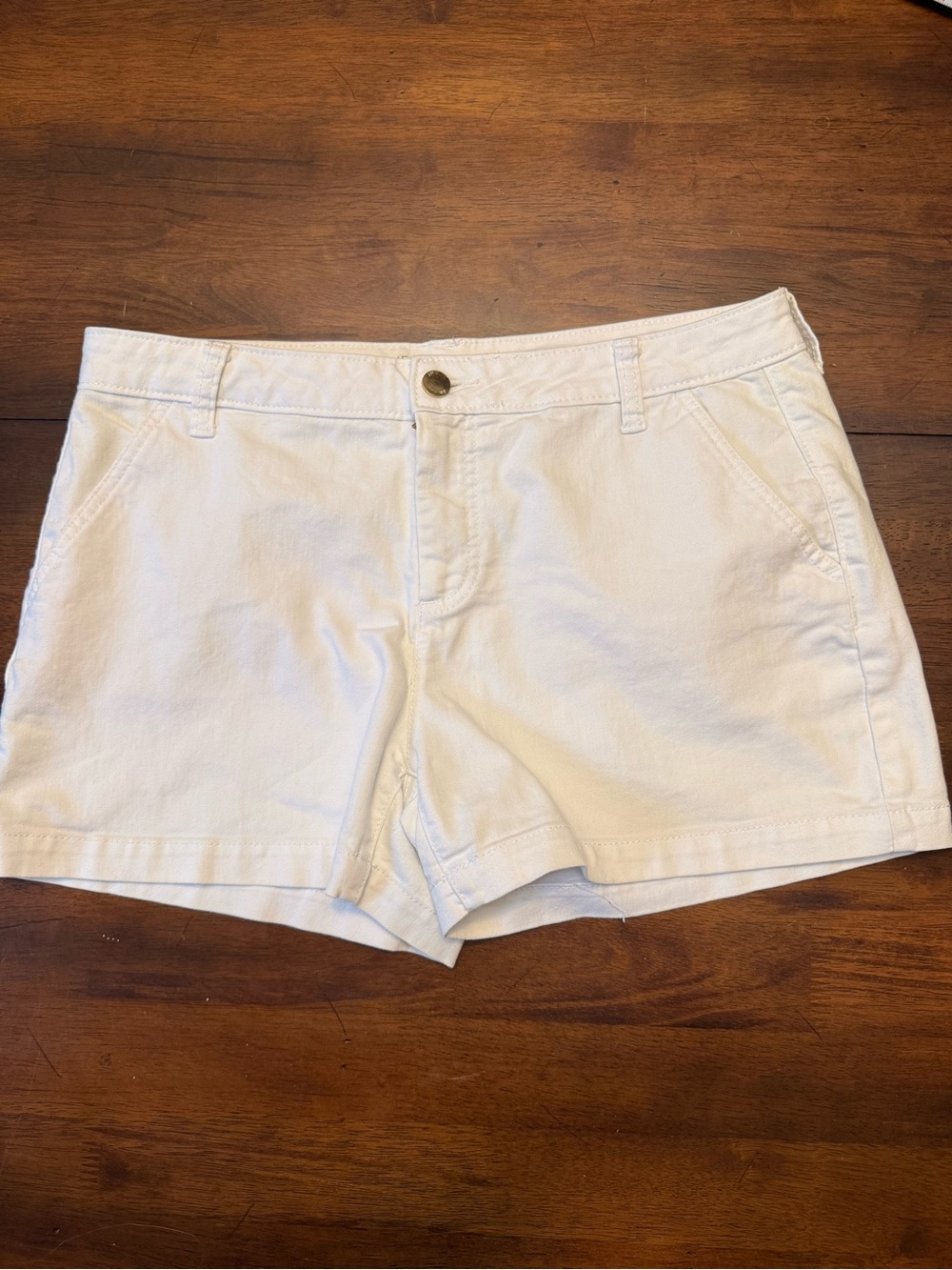Jennifer Lopez White Cotton Denim Shorts